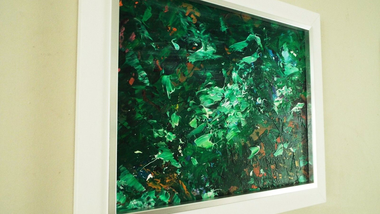 Original Abstract Landscape Painting Tropical Forest Framed James Lucas photo furniture