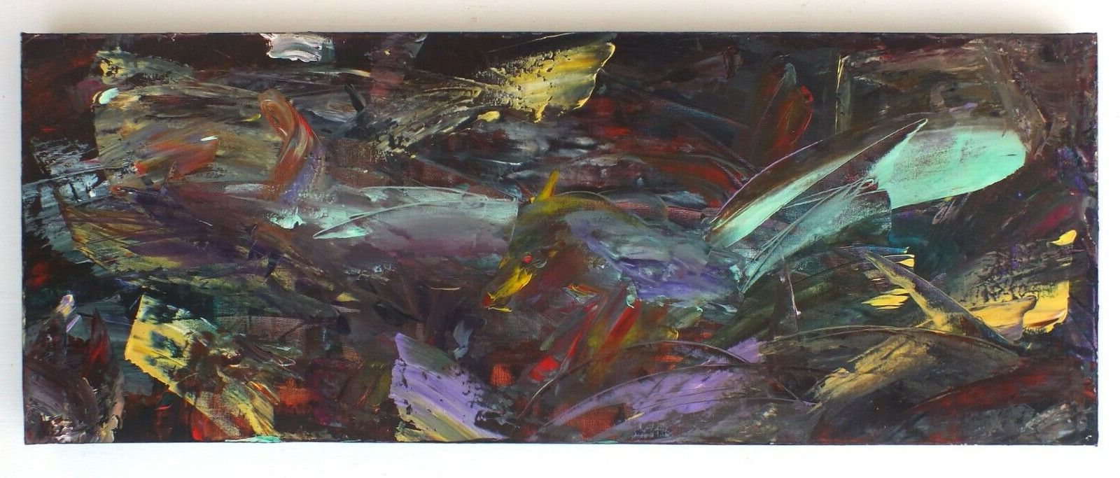 Original Painting Forbes Lucas, Hidden Dragon Dark Shadows Abstract