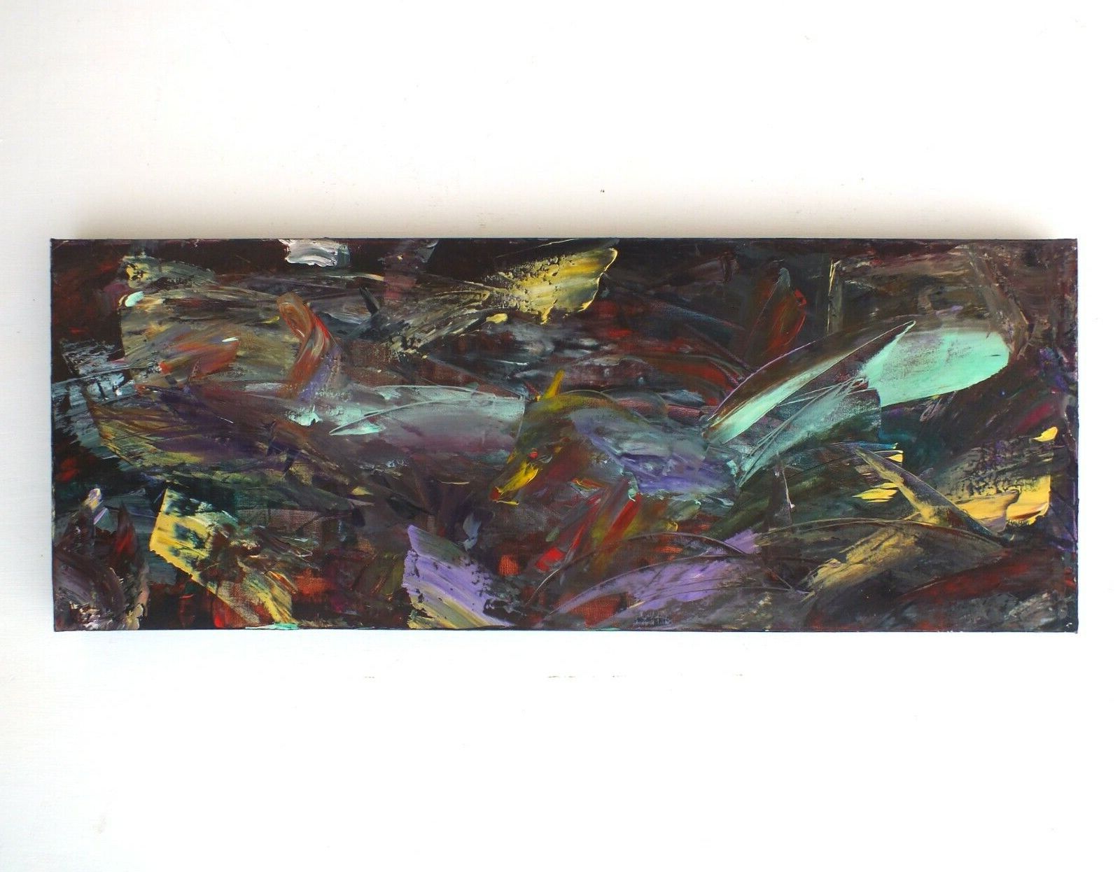 Original Painting Forbes Lucas, Hidden Dragon Dark Shadows Abstract photo vintage