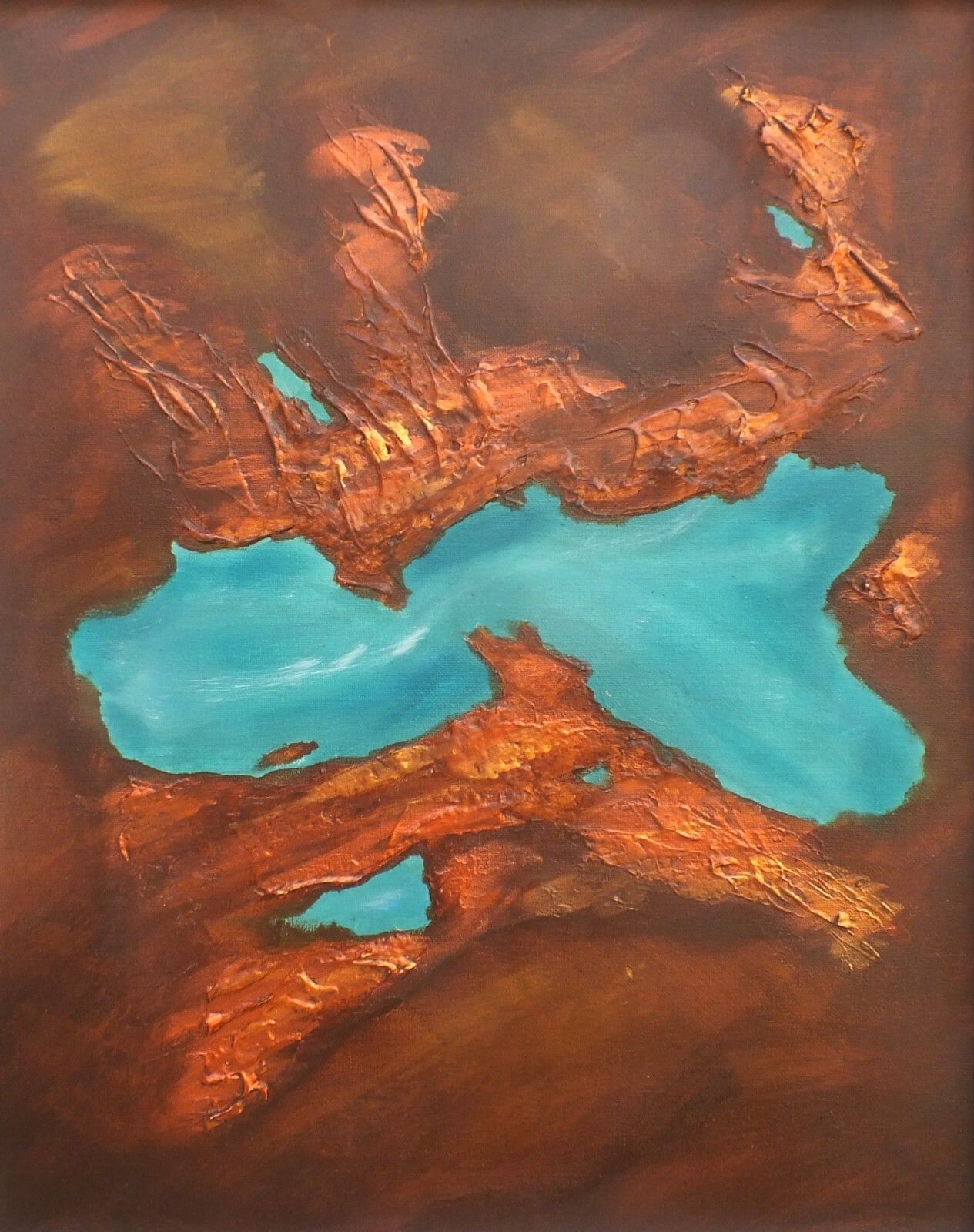 Original Abstract Painting James Lucas, Mineral Deposits, Framed James Lucas photo furniture