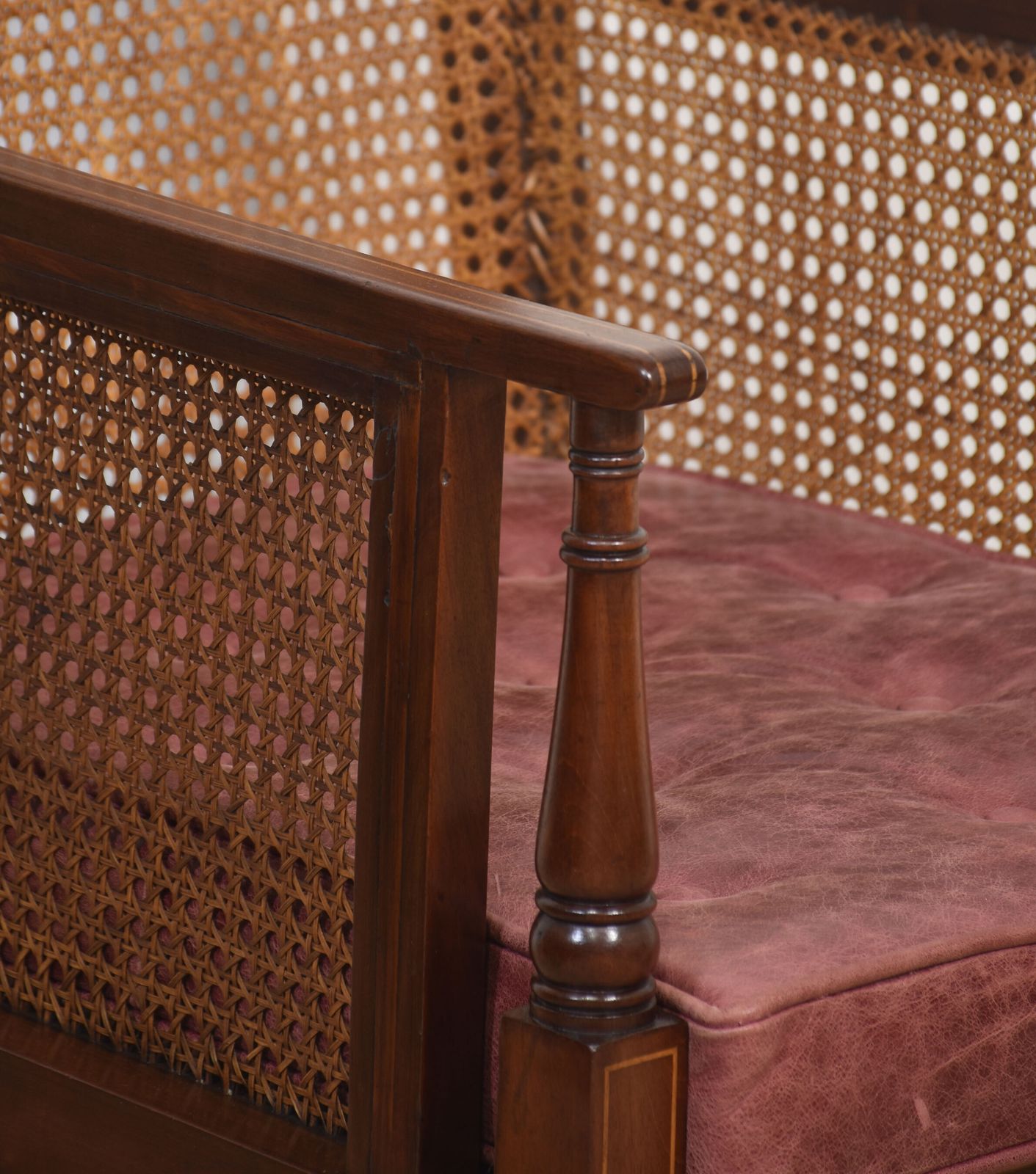 Furniture Mahogany Inlaid Bergere Armchair photo