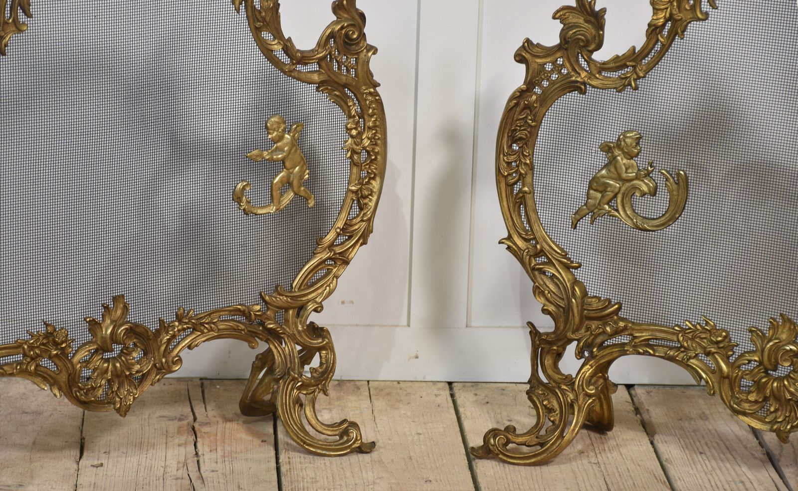 Pair Of Louis XV Style Gilt Bronze Fire Screens photo furniture