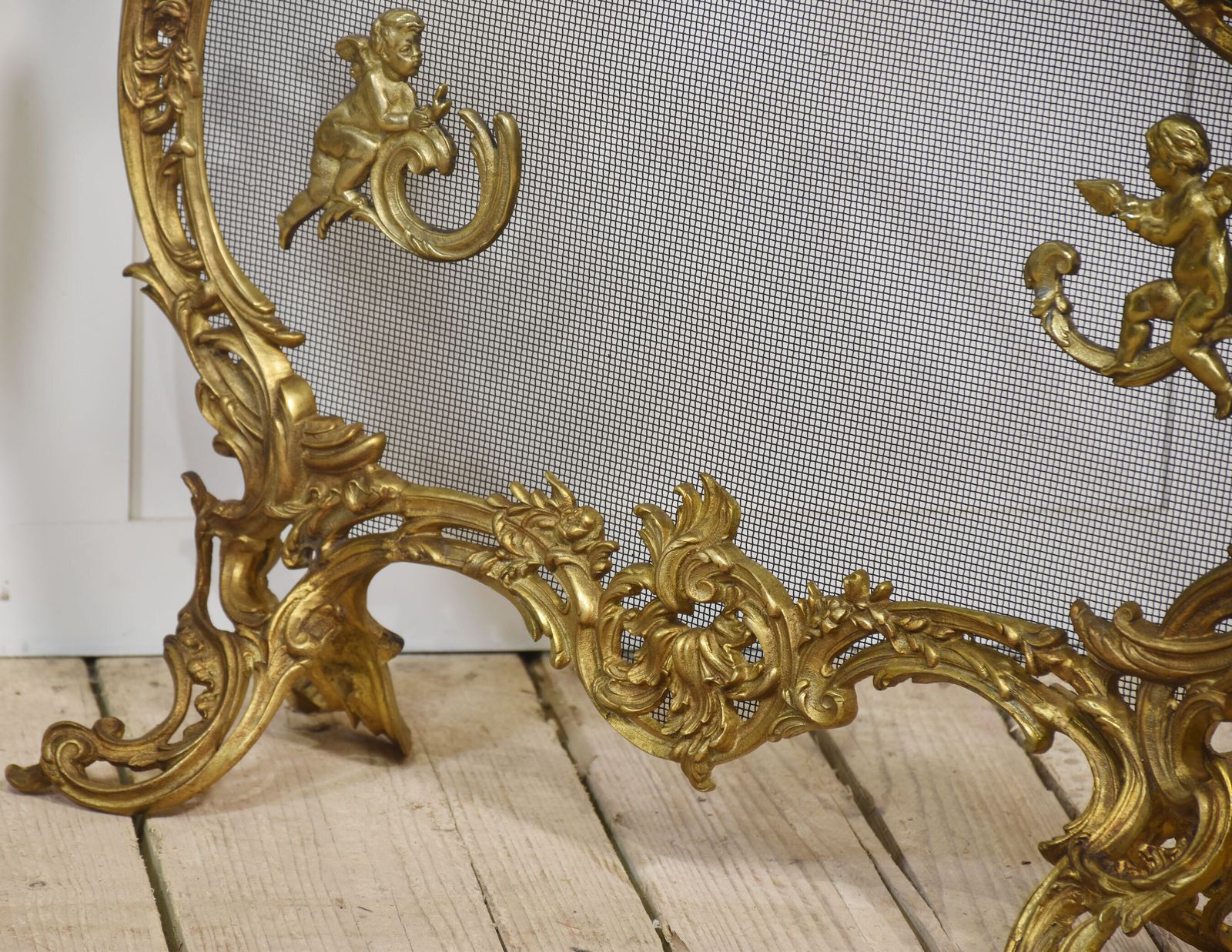 Pair Of Louis XV Style Gilt Bronze Fire Screens photo vinterior