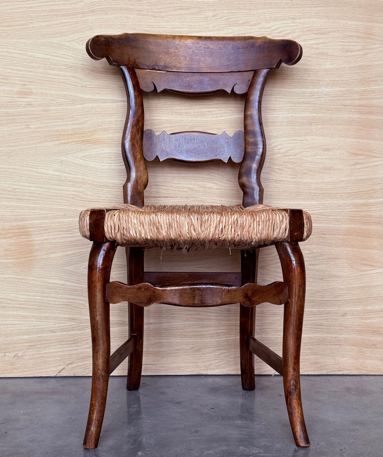 Furniture 19th Set Of Six Spain Dining Chairswith Wide Cane Seats photo