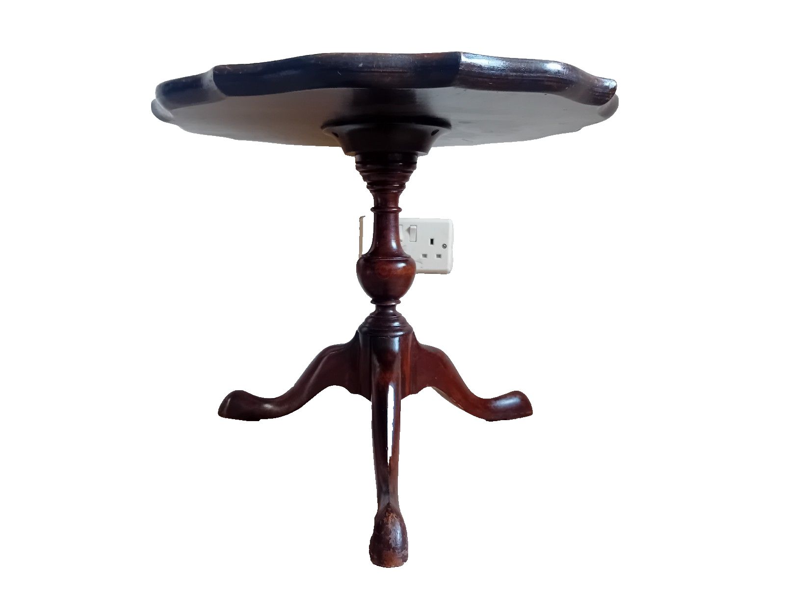 Beautiful Antique Flame Mahogany Pie Crust Edge  Lamp/Tea/Side /Wine Table photo Furniture