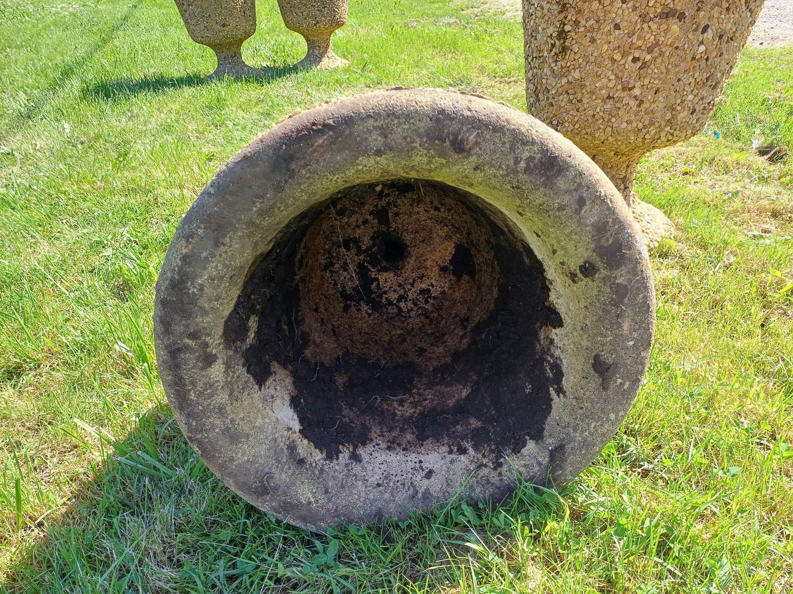 photo for sale Pair Of Medici Style Vases In Reconstituted Stone