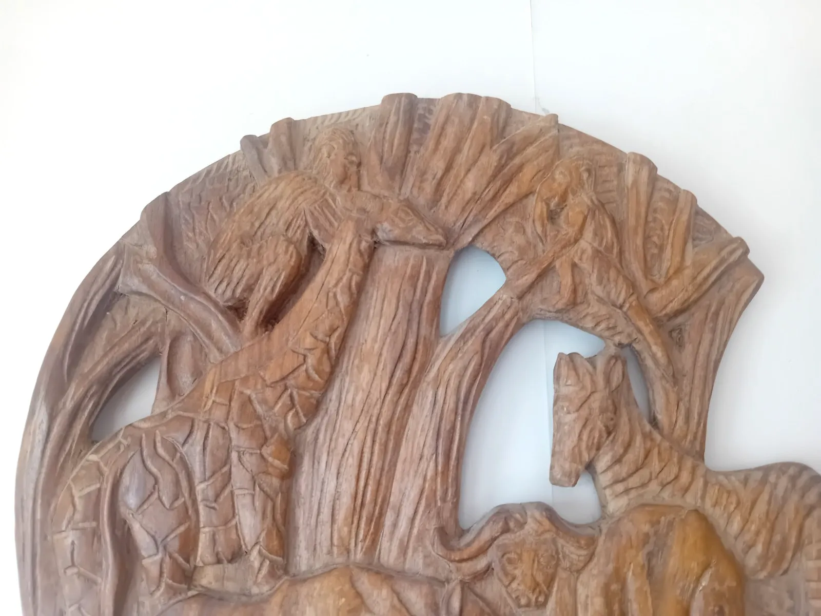 photo furniture Original Mid Century Hand Carved African Circular Wall Art