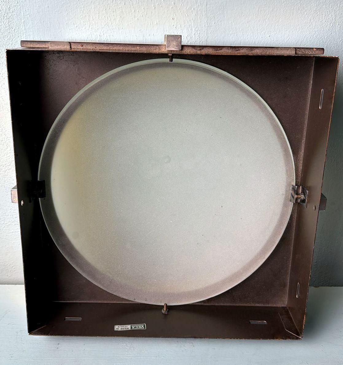 photo vintage Veca For Fontana Arte  Italian Crystal, Glass And Metal Ceiling Light