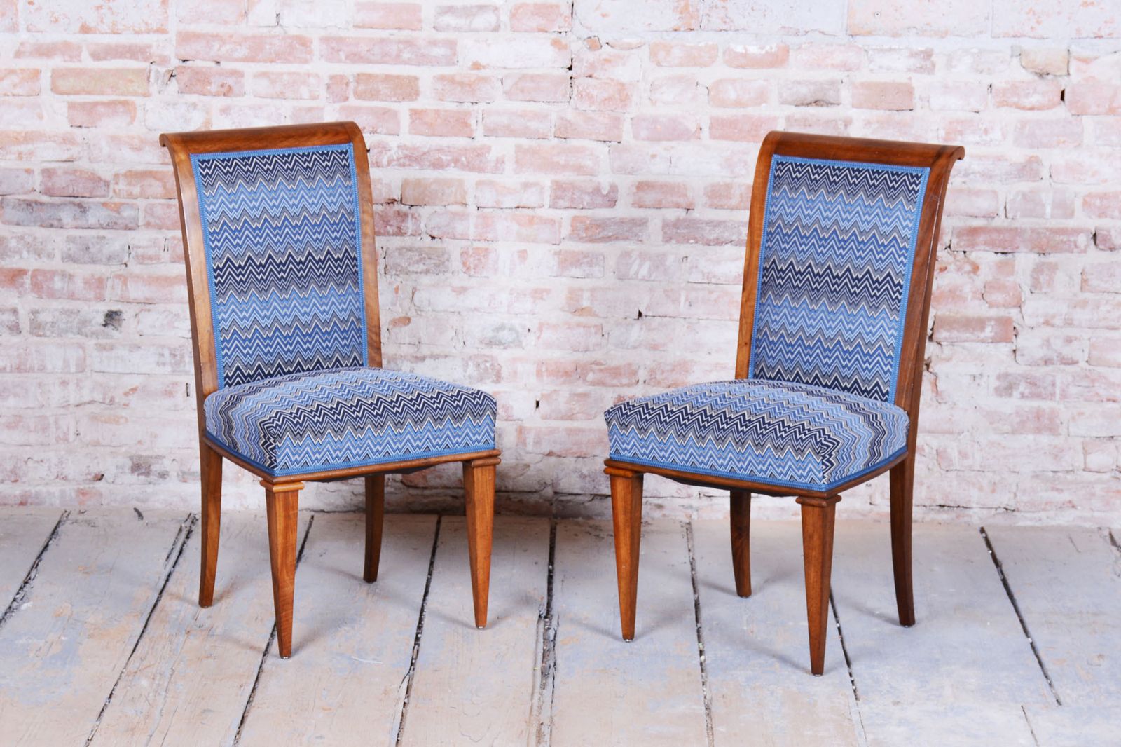 Restored Pair Of Art Deco Armchairs, Jules Leleu, Polish, Walnut, France, 1920s photo furniture