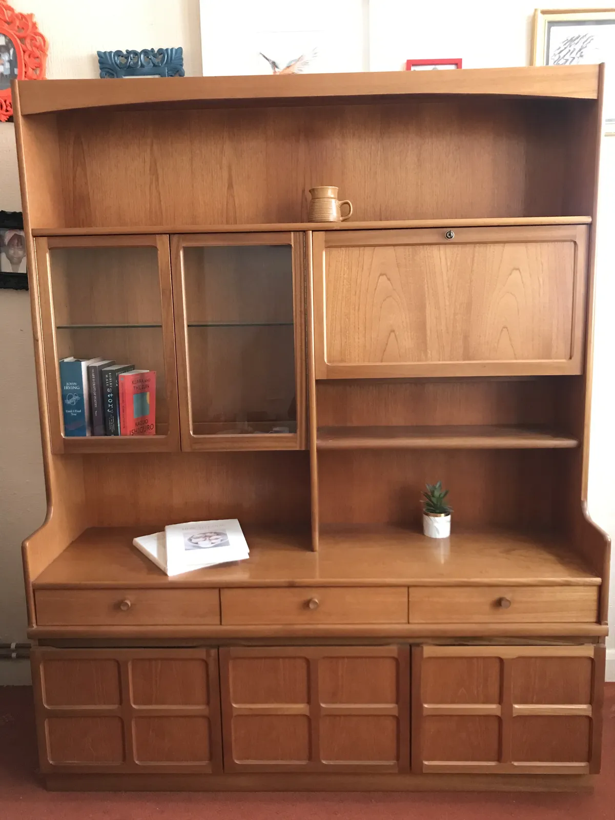 Mid Century Nathan Furniture Display Cabinet With Original Lighting photo for sale