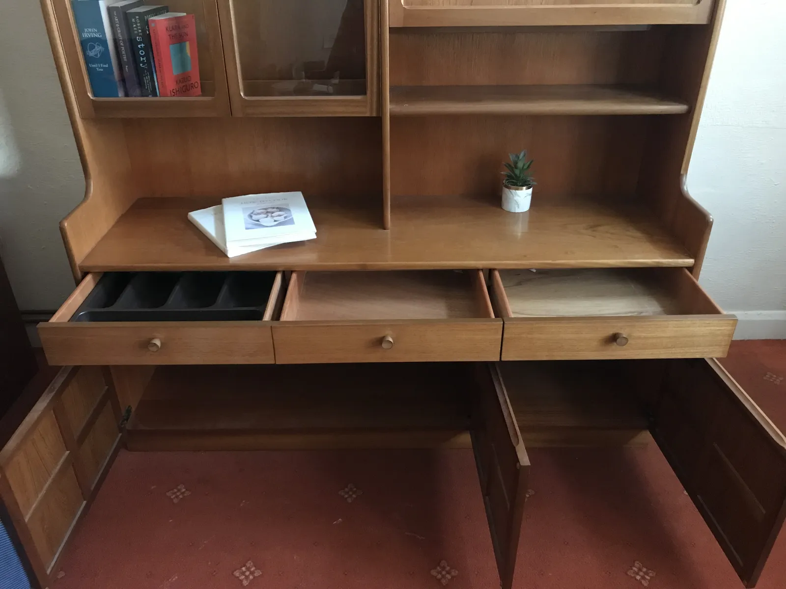 Mid Century Nathan Furniture Display Cabinet With Original Lighting photo vinterior