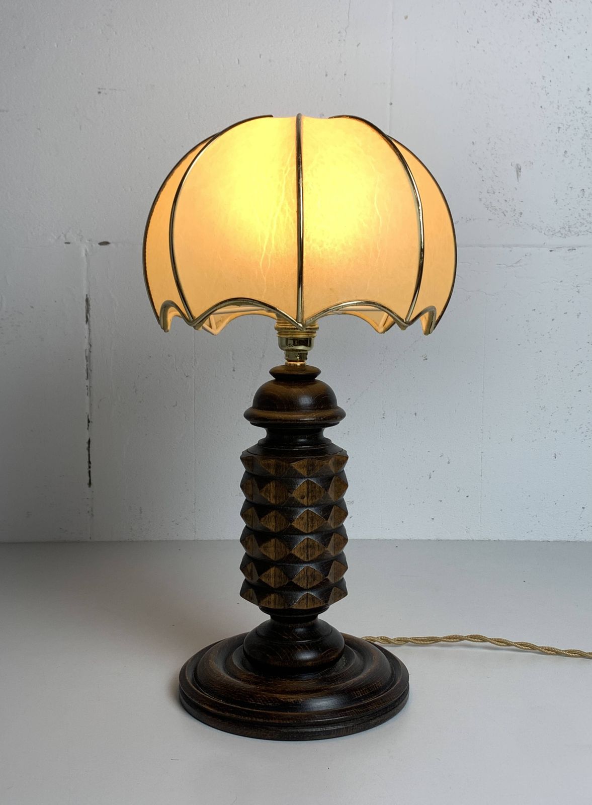 Wood Turned Mushroom Cocoon Table Lamp In The Style Of Charles Dudouyt photo furniture