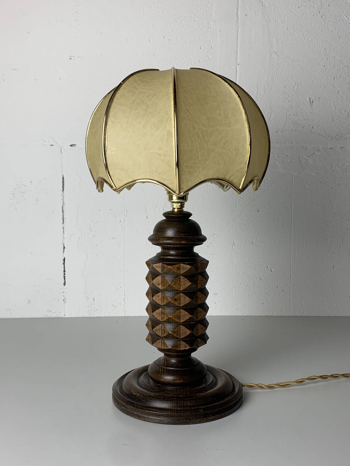 Wood Turned Mushroom Cocoon Table Lamp In The Style Of Charles Dudouyt photo for sale