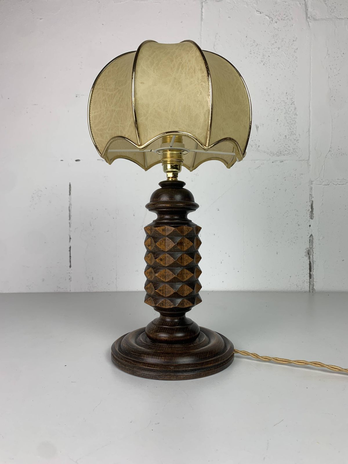 Wood Turned Mushroom Cocoon Table Lamp In The Style Of Charles Dudouyt photo 523.0