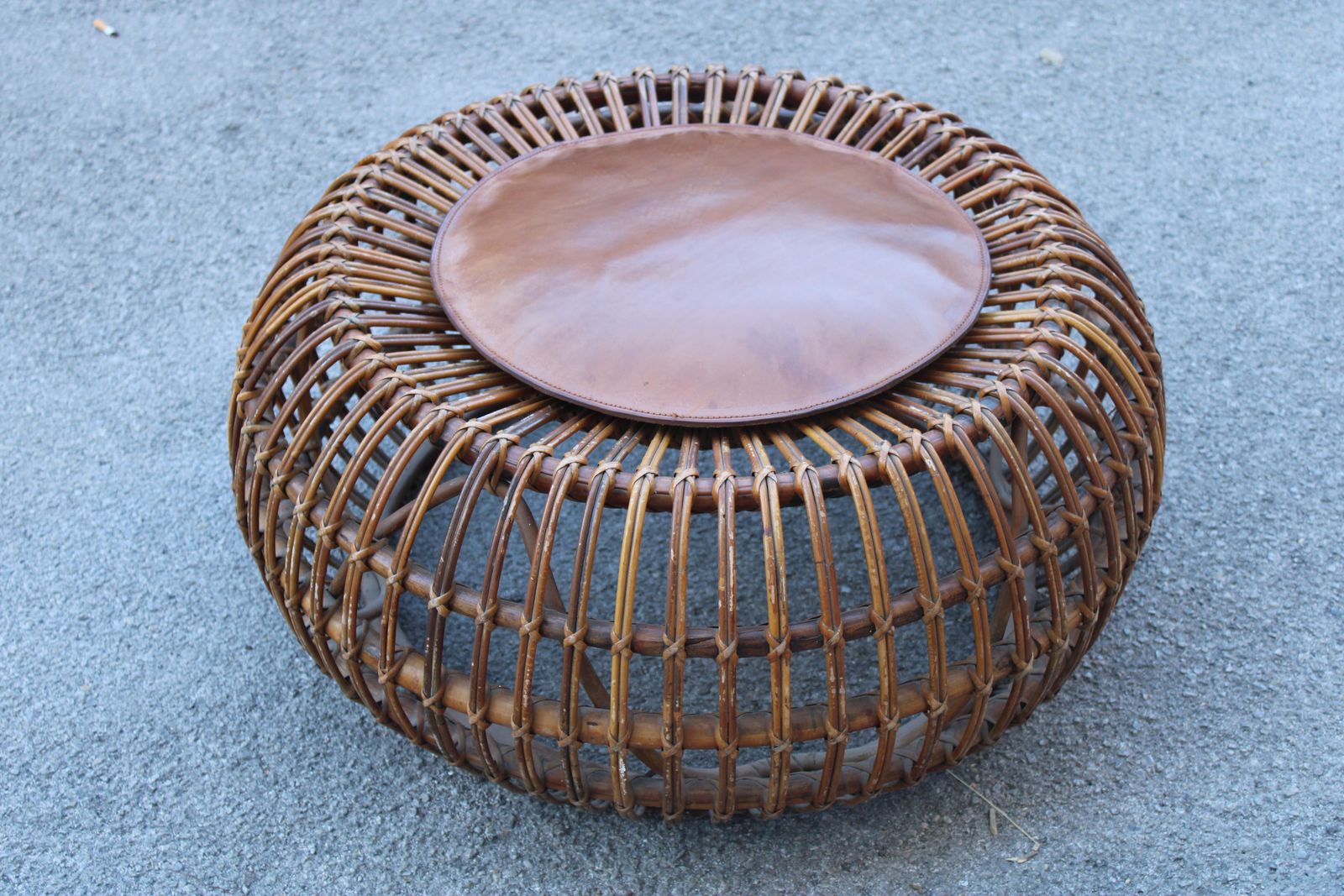 Round Pouf Franco Albini 1950 Italian Mid Century Design photo furniture