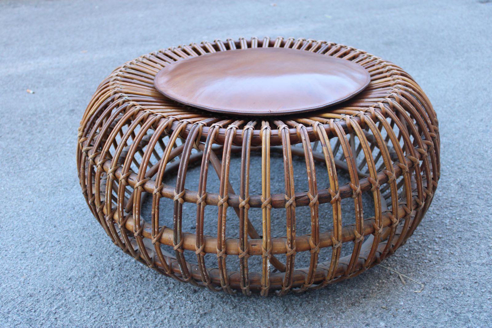 Round Pouf Franco Albini 1950 Italian Mid Century Design photo Furniture
