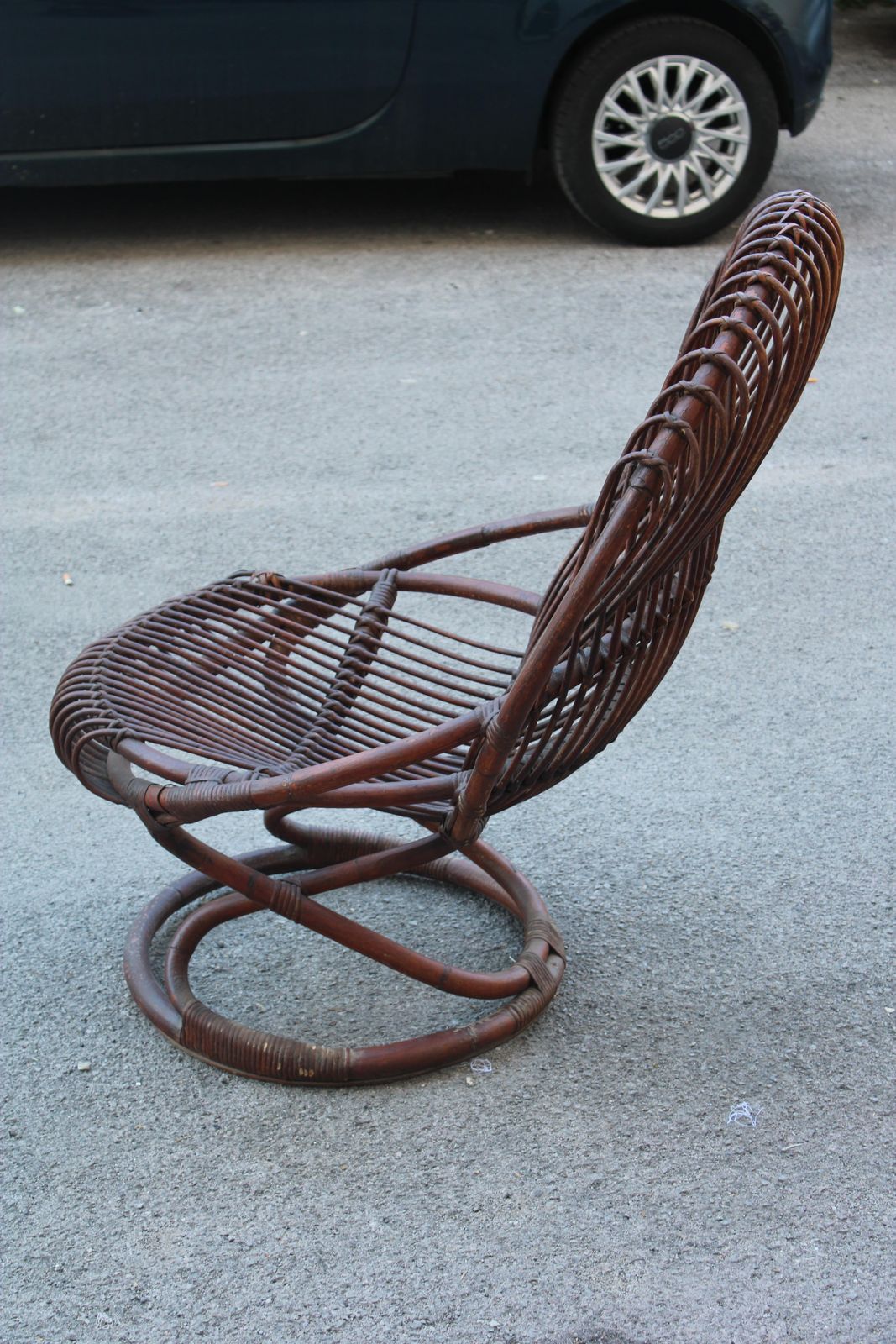 Tito Agnoli 1950 Curved Bamboo Armchair Mid Century Italy photo for sale