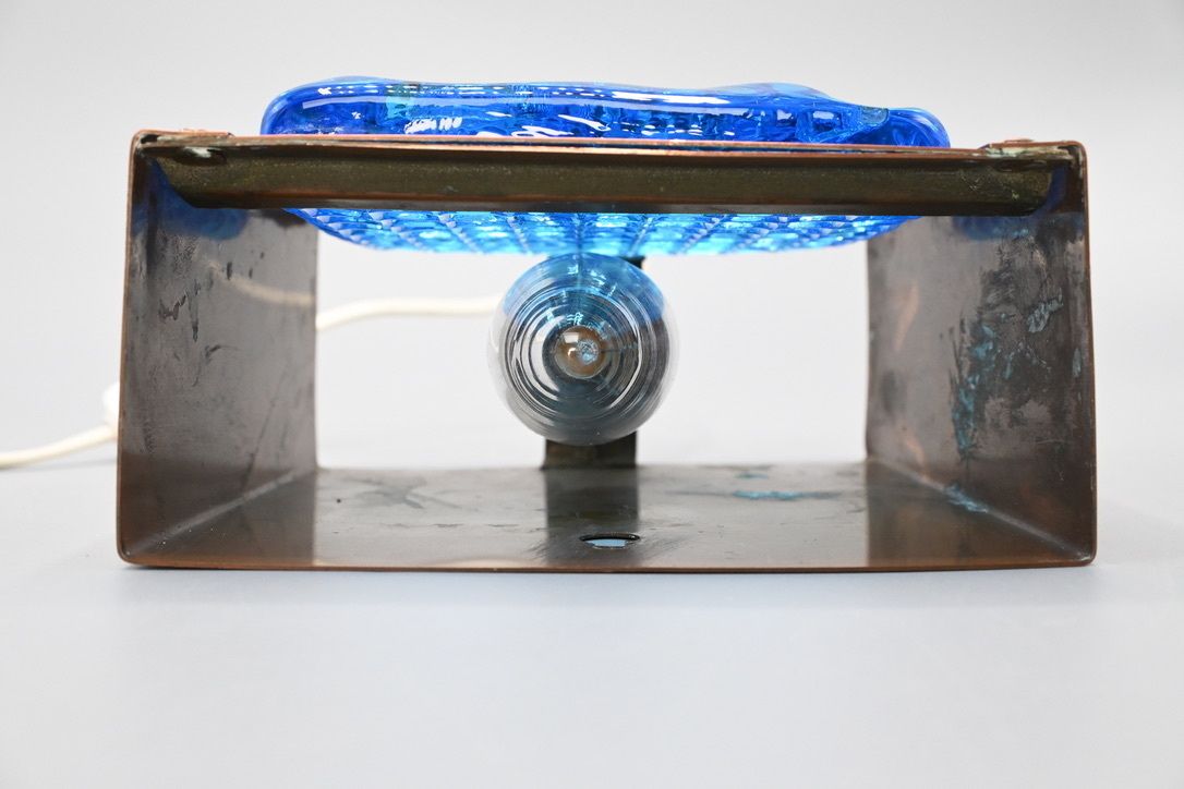 photo for sale Scandinavian Copper And Glass Mid Century Modern Wall Lamp Made By Nils H Ledung