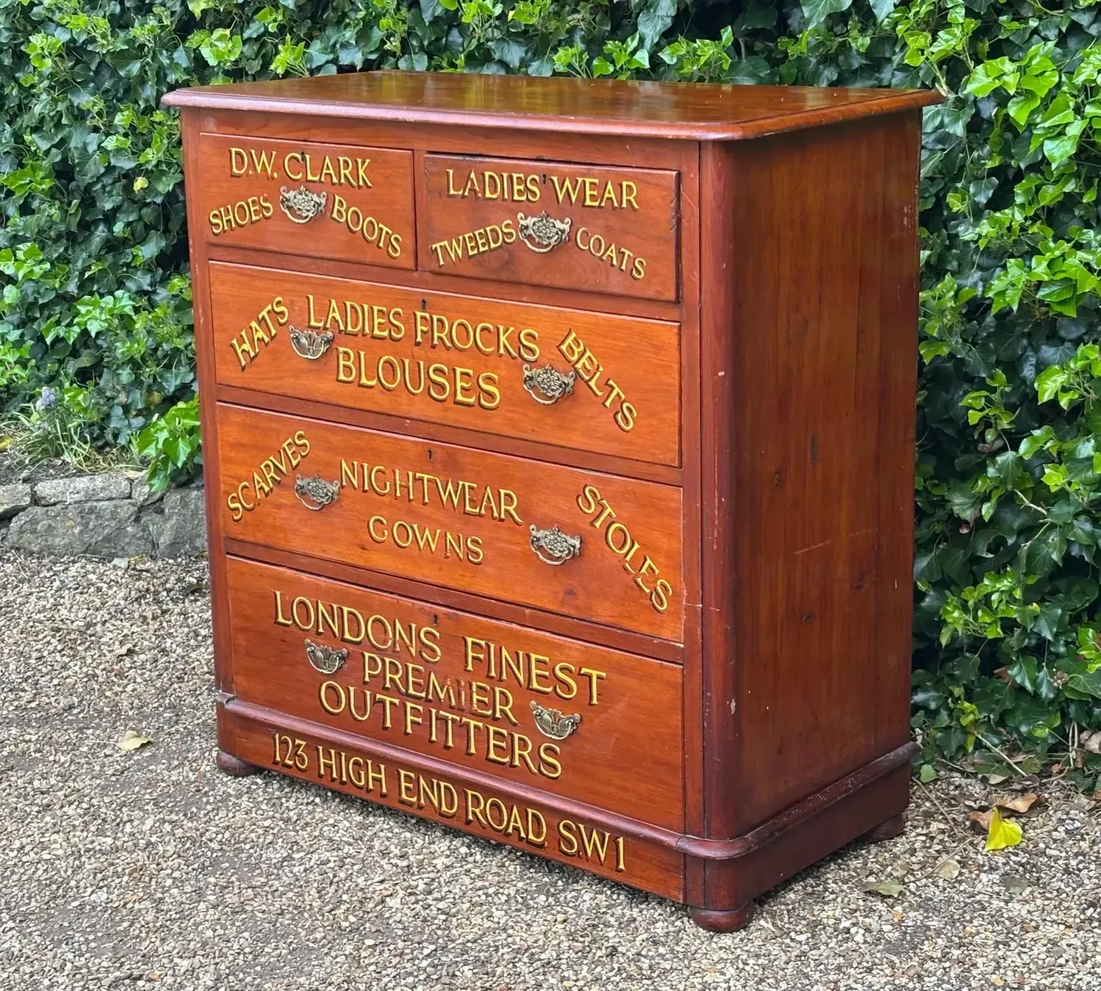 Vintage Victorian Mahogany Sign Painted Chest Of Drawers photo 720.0