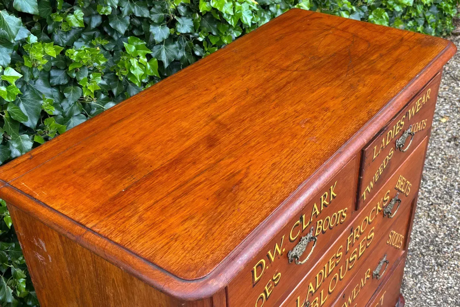 photo furniture Vintage Victorian Mahogany Sign Painted Chest Of Drawers