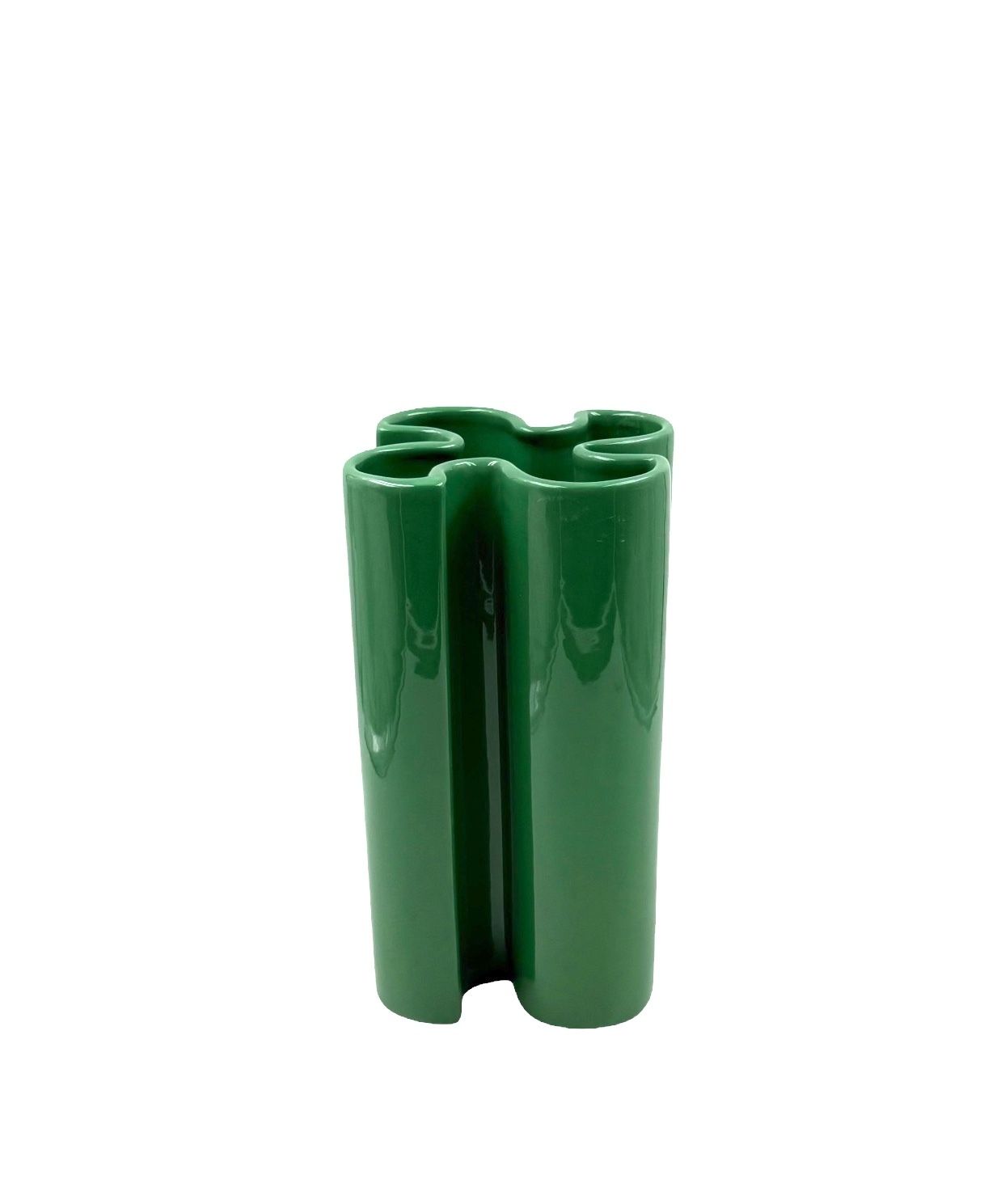 photo vinterior Franco Bettonica, Space Age Rare Green Ceramic Vase, Gabbianelli Italy Ca. 1970