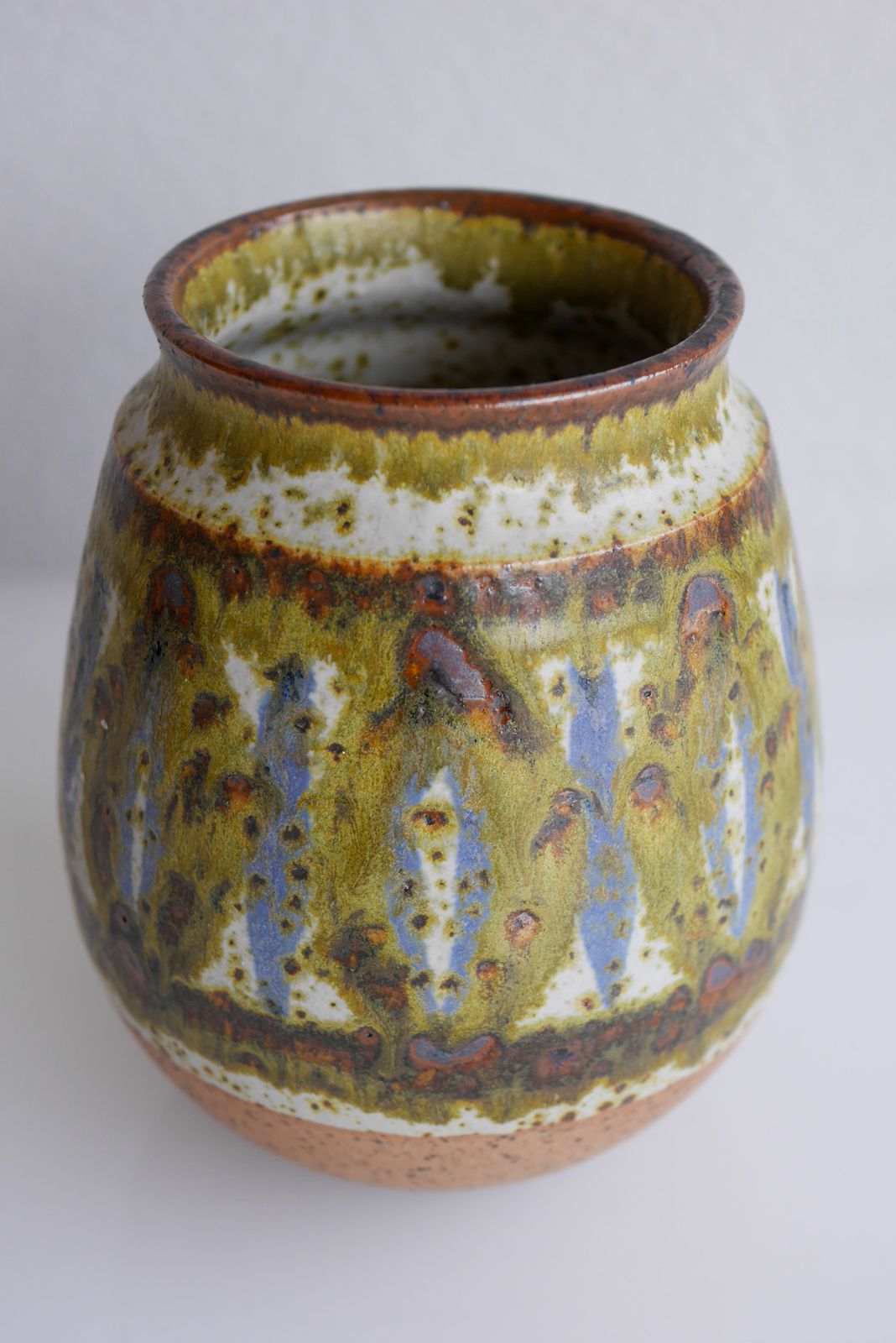 Mid Century Modern Danish Art Pottery Vase By Michael Andersen, Bornholm photo for sale