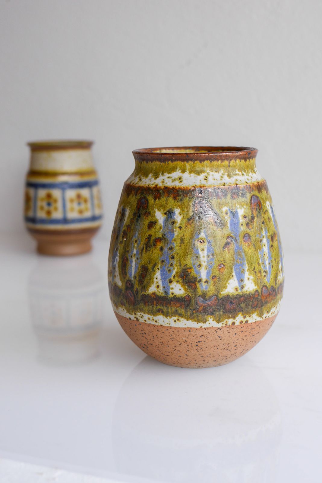 Mid Century Modern Danish Art Pottery Vase By Michael Andersen, Bornholm photo 365.0