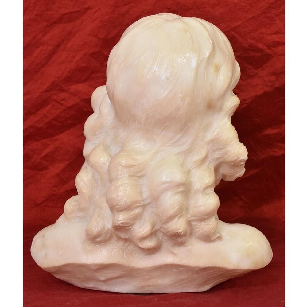 photo furniture Antique Statues, Marble, Bust Of Woman, Young Girl Sculpture, XIX Century.