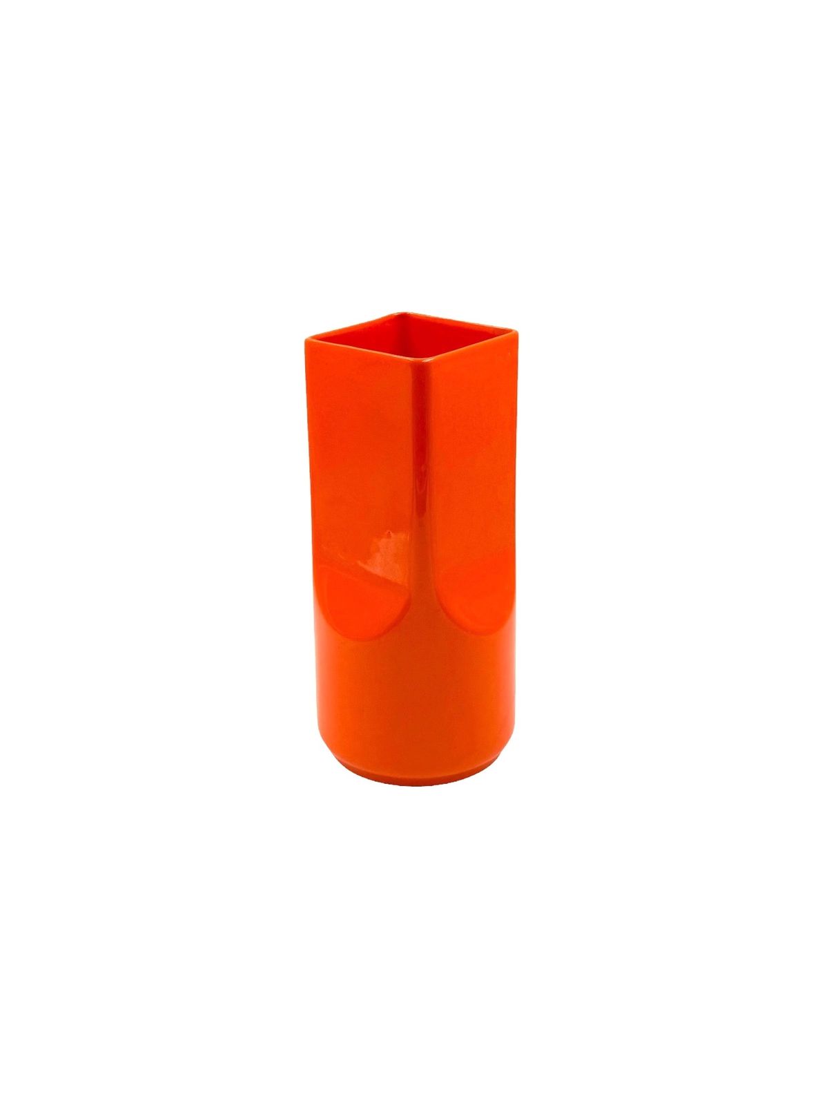 Home Decor Studio Opi, Space Age Orange Ceramic Vase, Gabbianelli Italy Ca. 1960 photo