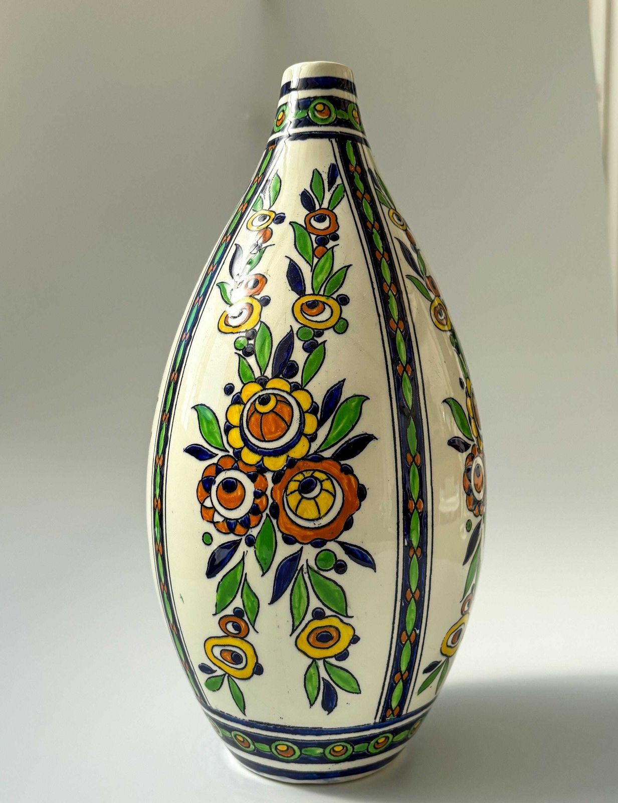 Art Deco Vase By Charles Catteau, Boch Freres photo for sale