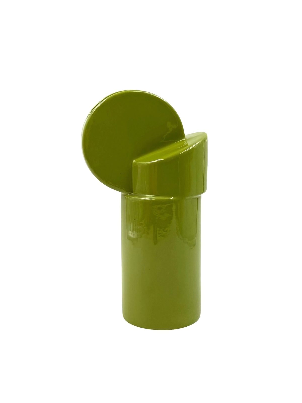 Space Age Green Ceramic Vase, Pietro Arosio, Parravicini Italy Ca. 1960 photo vinterior