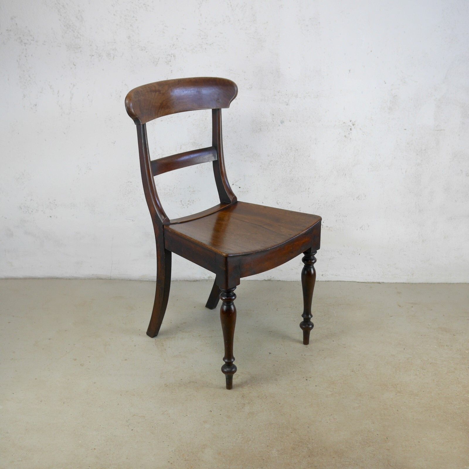 Pair Antique Regency Country House Hall Chairs Fruitwood #102883 photo vinterior