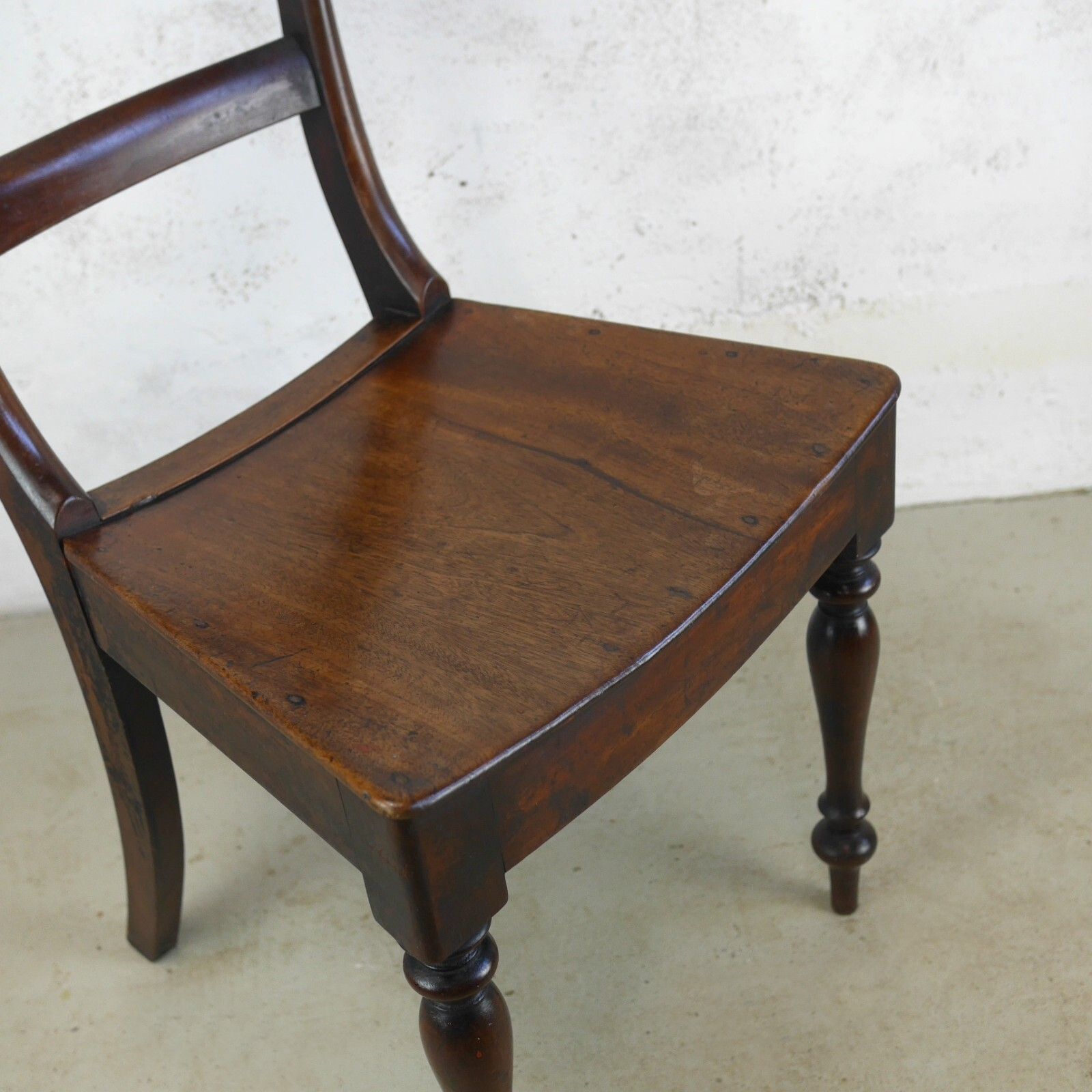 photo furniture Pair Antique Regency Country House Hall Chairs Fruitwood #102883