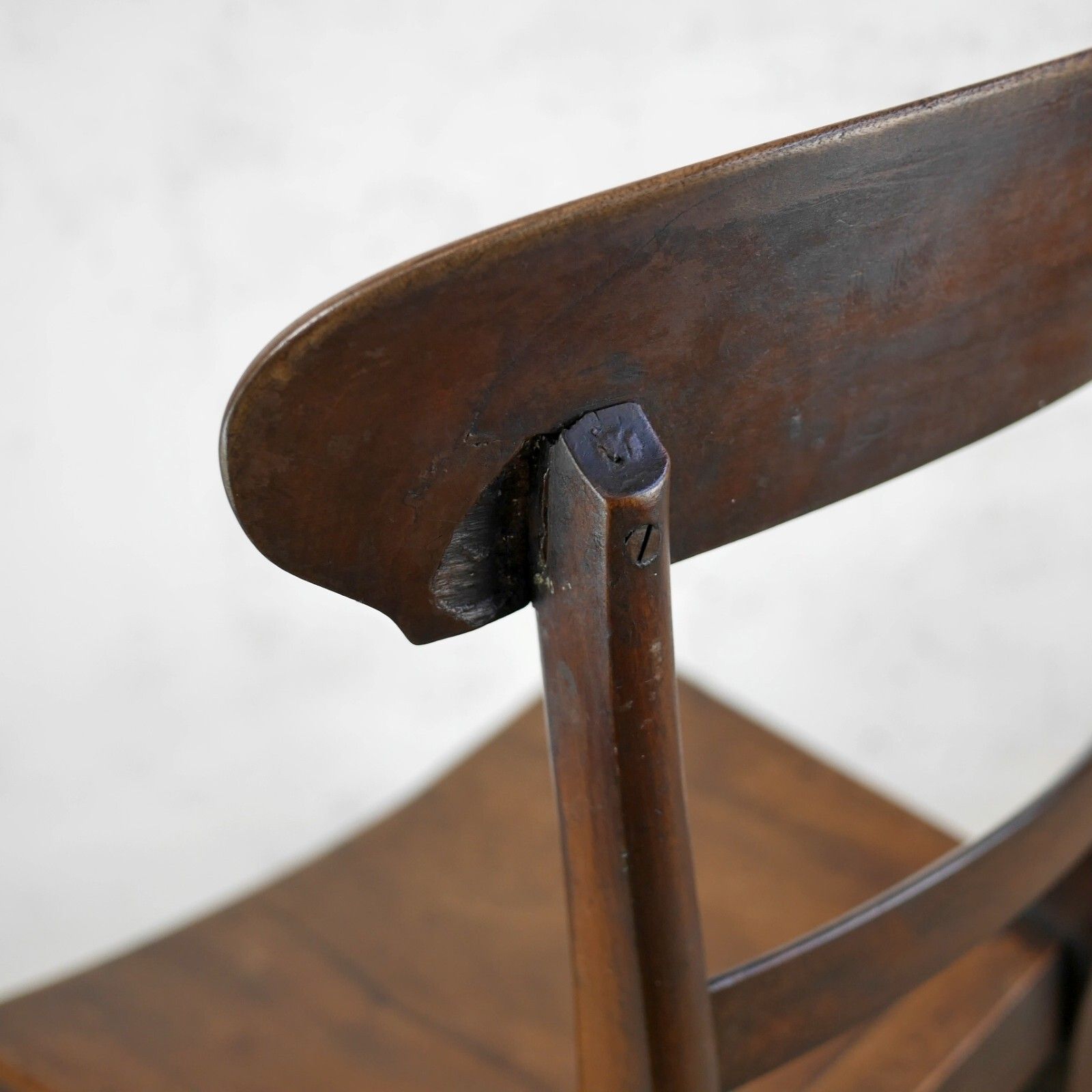 Furniture Pair Antique Regency Country House Hall Chairs Fruitwood #102883 photo
