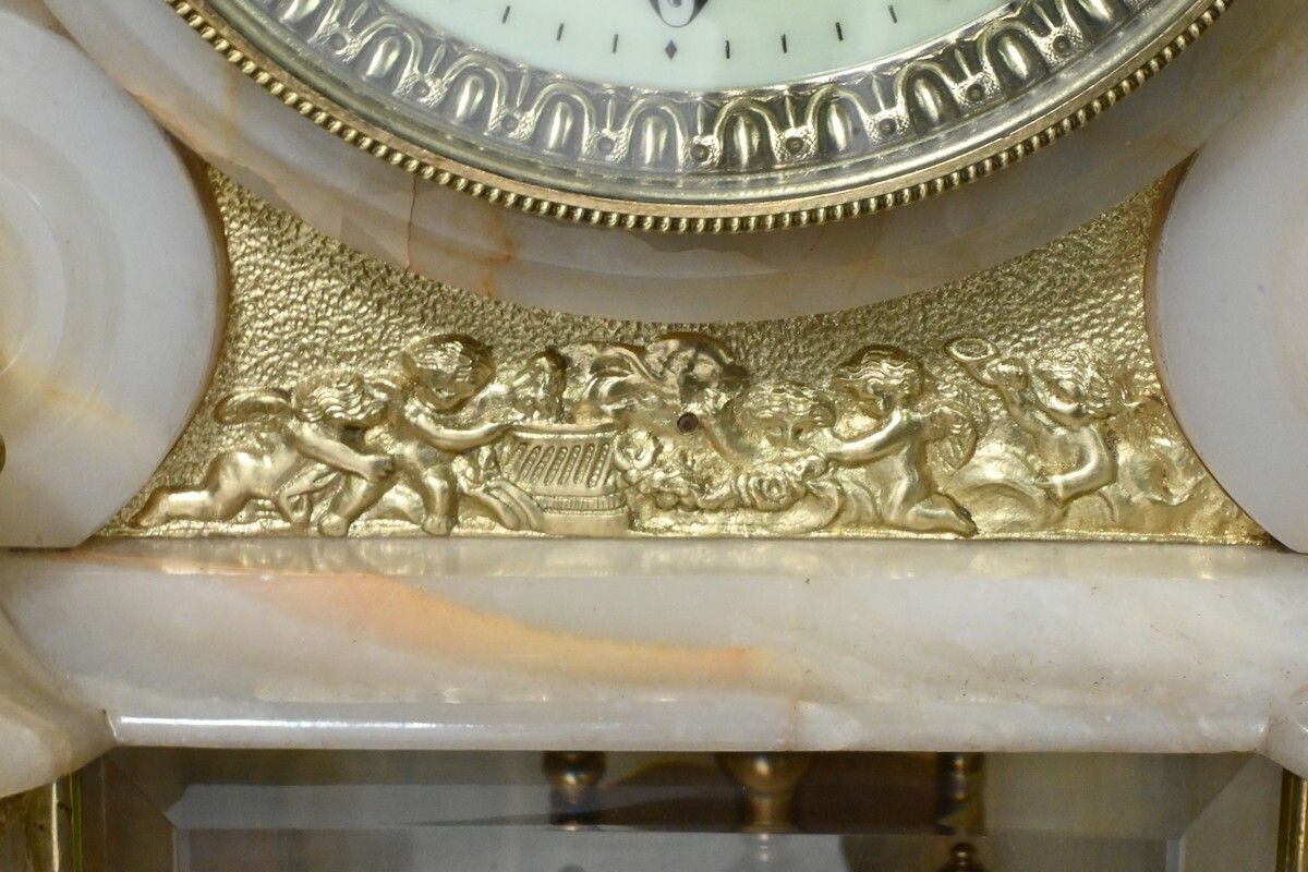 Marble And Bronze Fireplace Set, “A L'espérance” By H. Godchot – Late 19th Century photo vinterior