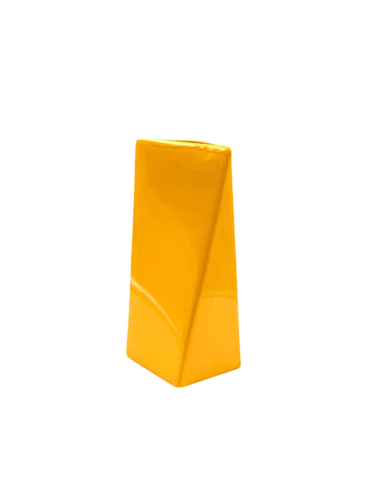 Space Age Yellow Ceramic Vase, Pietro Arosio, Parravicini Italy Ca. 1960 photo 600.0