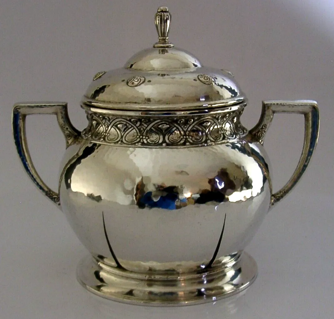 Rare 422g Swiss Jezler Solid Silver Lidded Bowl Urn C1920 Antique Arts & Craft photo buy