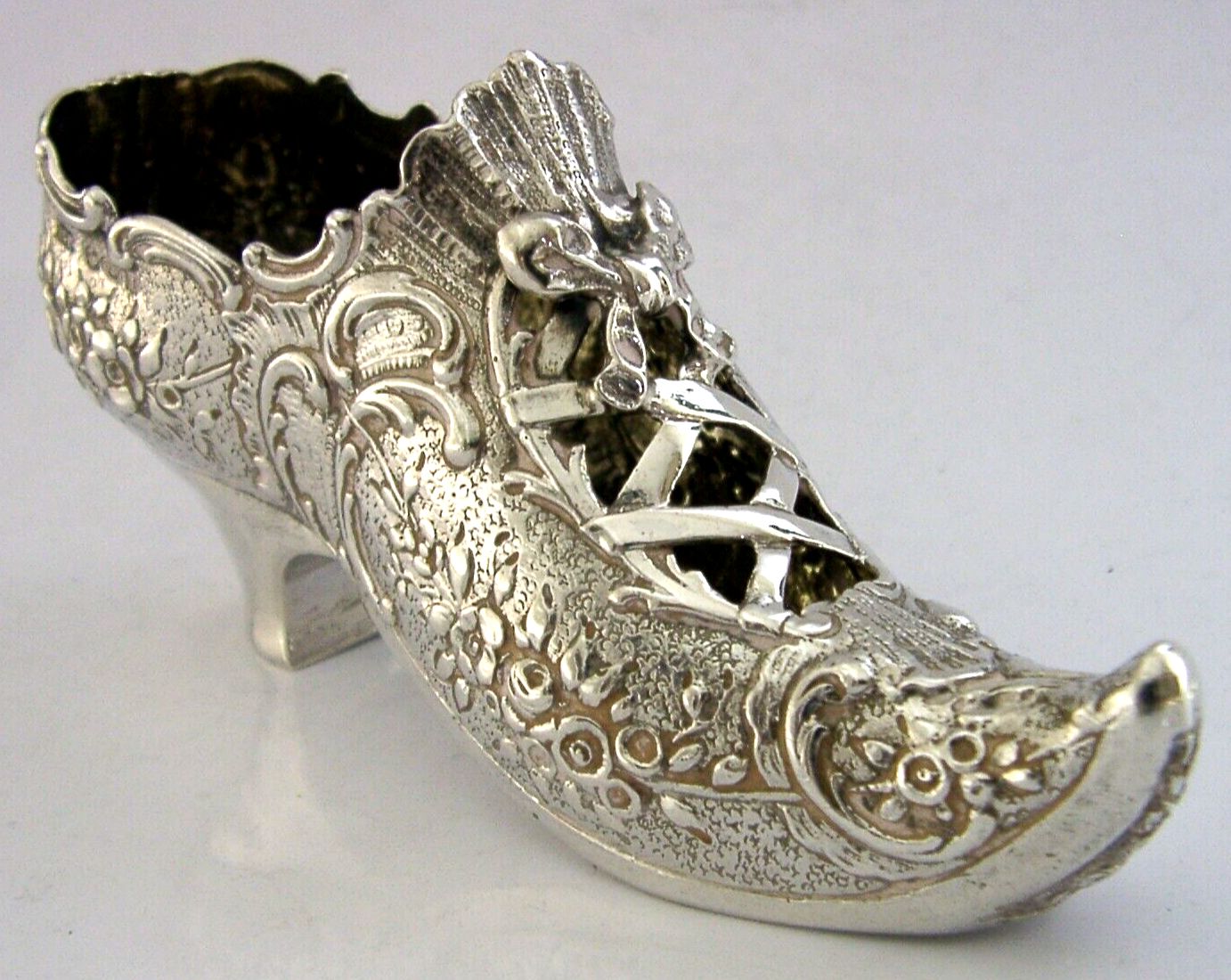 Rare Large Hanau Sterling Silver Shoe Dish 1906 Antique 82g English Import photo furniture