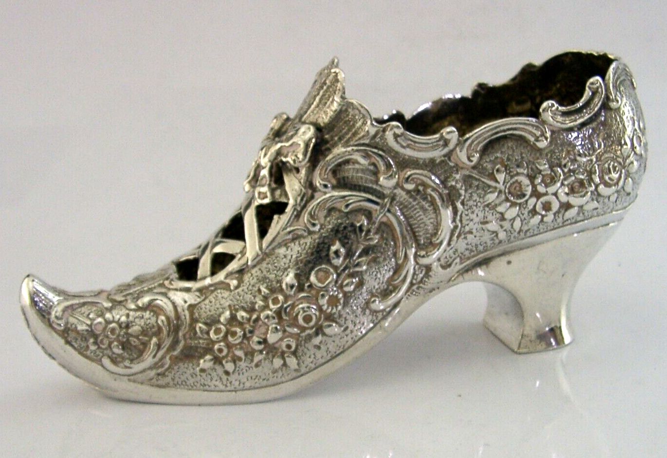 Rare Large Hanau Sterling Silver Shoe Dish 1906 Antique 82g English Import photo for sale