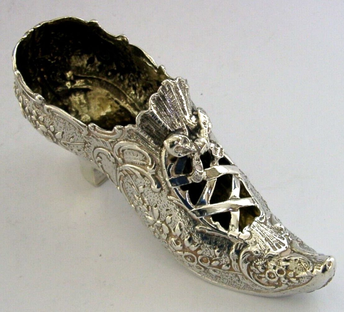 Rare Large Hanau Sterling Silver Shoe Dish 1906 Antique 82g English Import photo 325.0