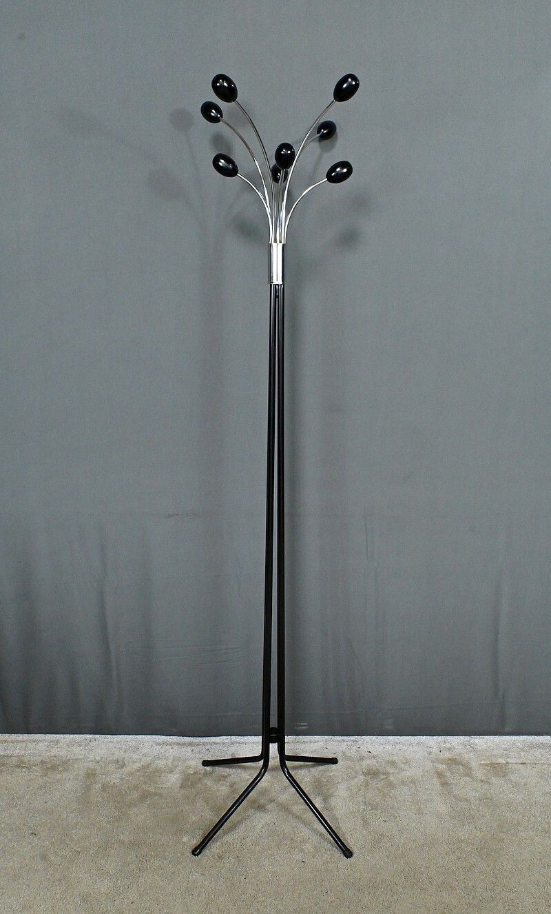 Coat Rack In Lacquered Metal, Italian Design – 1960 photo for sale