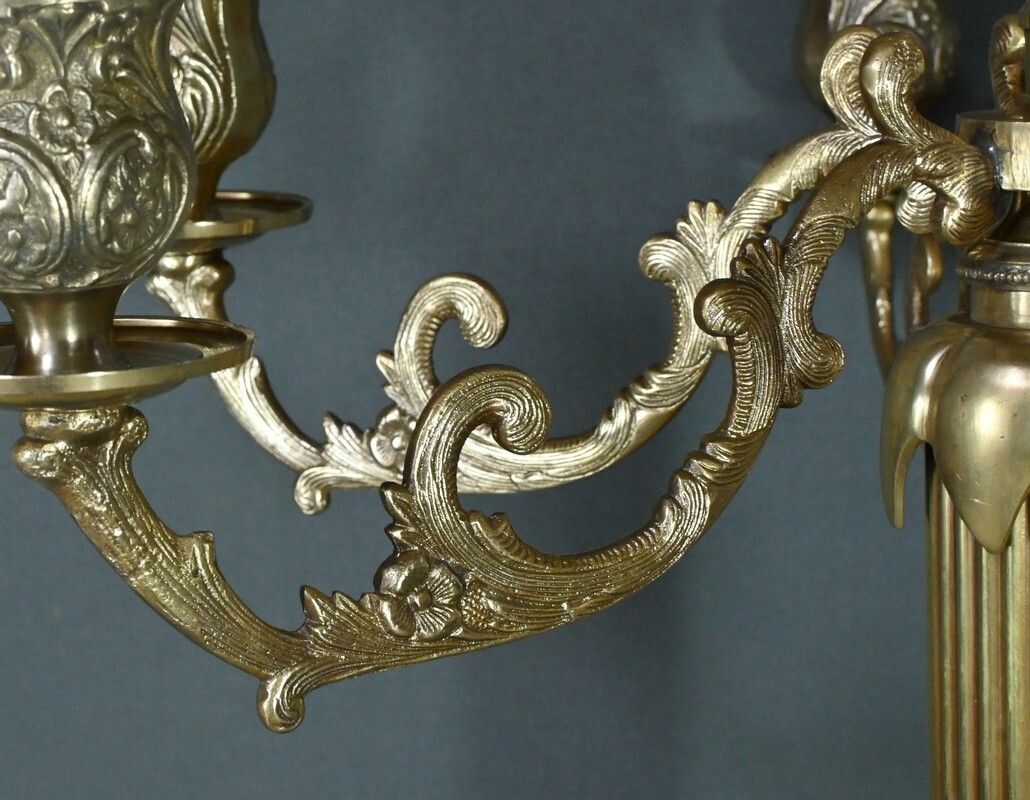 Important Bronze Candelabra, Louis XVI Style – Late 19th Century photo 950.0