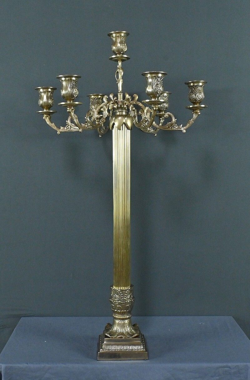 photo for sale Important Bronze Candelabra, Louis XVI Style – Late 19th Century
