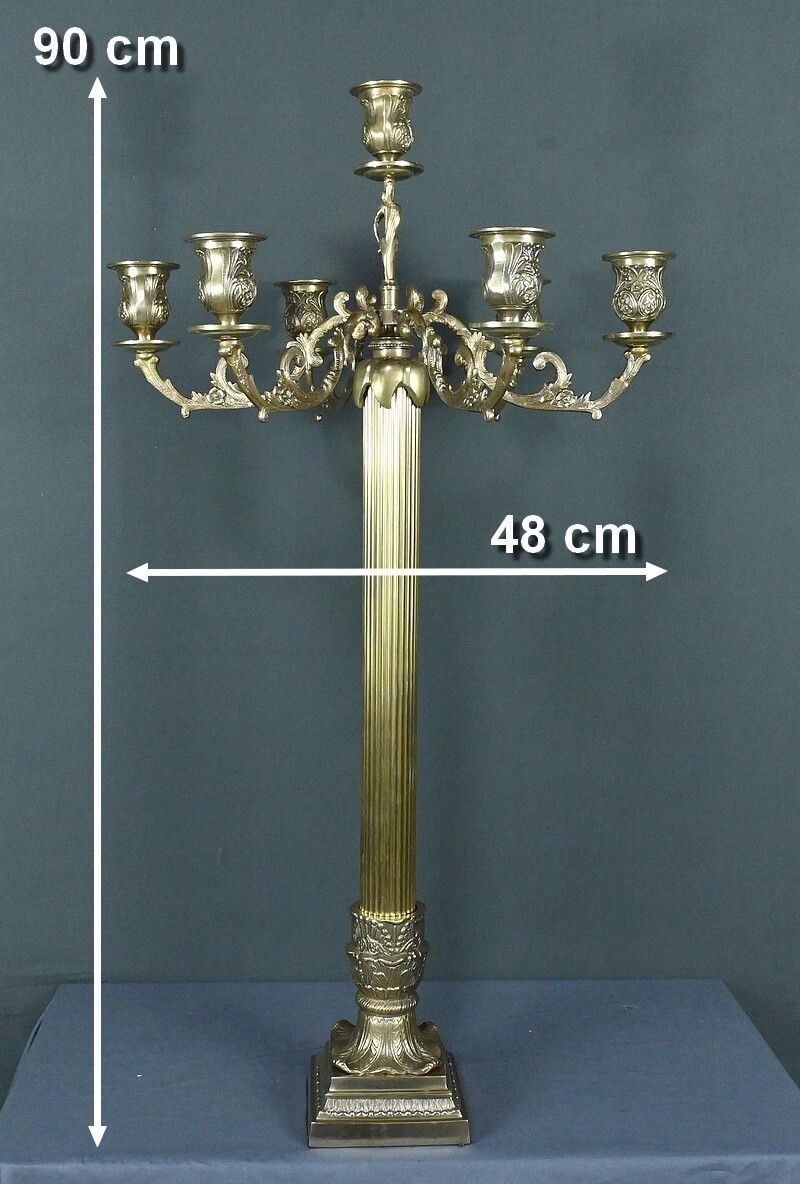 950.0 Important Bronze Candelabra, Louis XVI Style – Late 19th Century photo