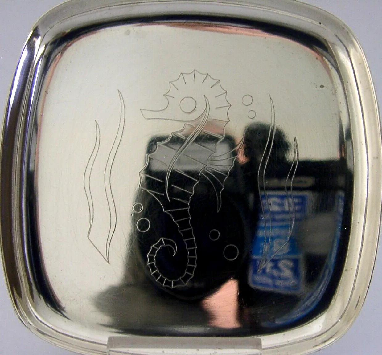 A E Jones Sterling Silver Seahorse Animal Dish 1960 Geoffrey Bellamy Mid Century photo for sale