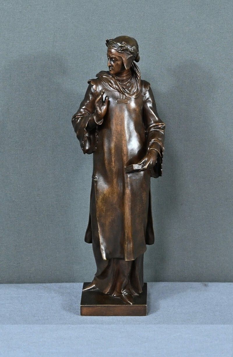 Bronze “Dante” By A. Forestier – Late 19th Century