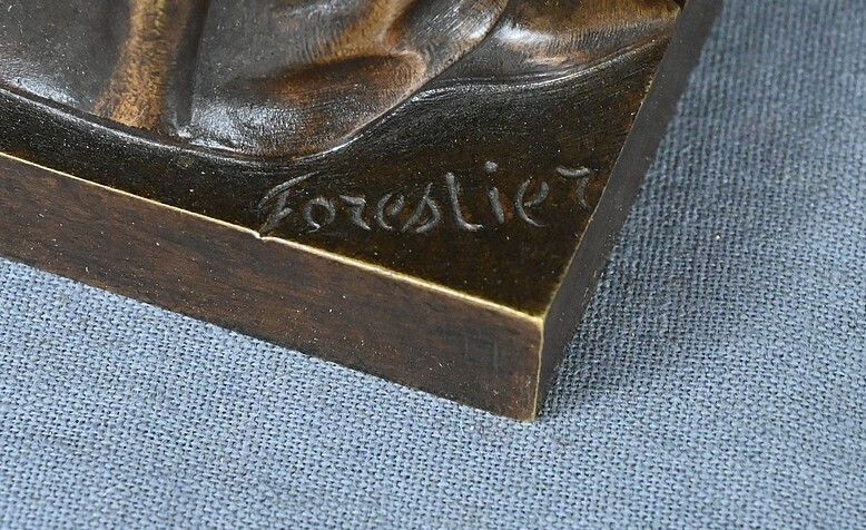 Art Bronze “Dante” By A. Forestier – Late 19th Century photo