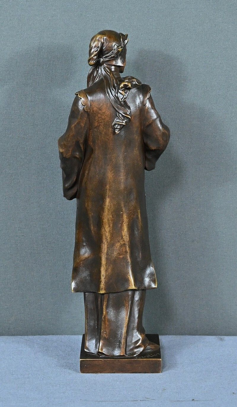 660.0 Bronze “Dante” By A. Forestier – Late 19th Century photo
