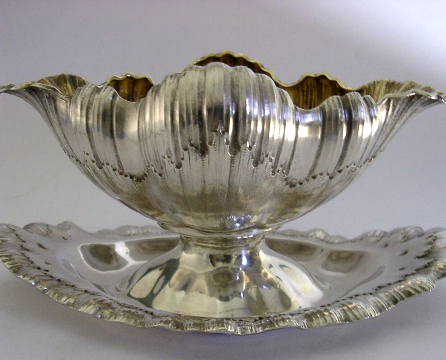 Rare 412g Stunning German 800 Solid Silver Shell Dish Bowl C1890 Antique photo vinterior