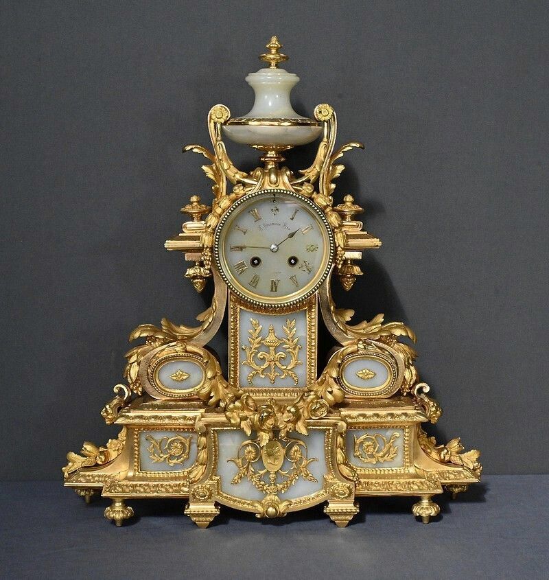 Important Gilt Bronze Fireplace Set, Louis XVI Style – Late 19th Century photo 2950.0